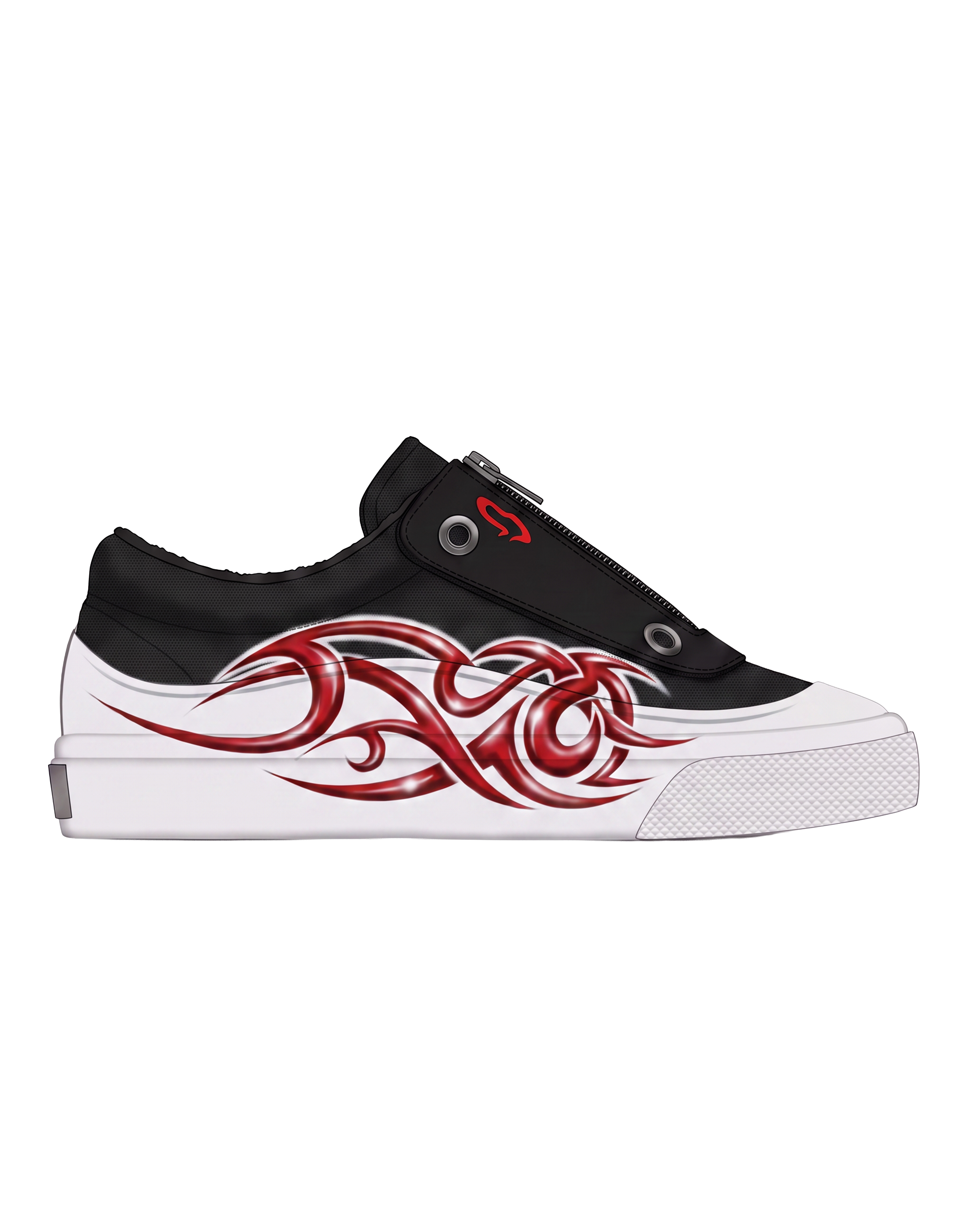 Airbrushed shoe concept with white background removed